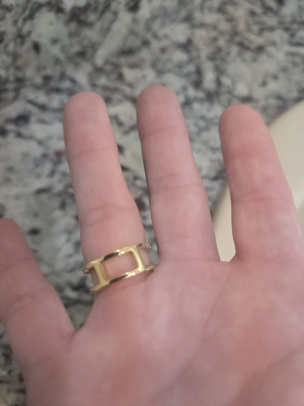 Delicate Double-Band Gold Ring with Crystal Accents - Women Jewelry Rings